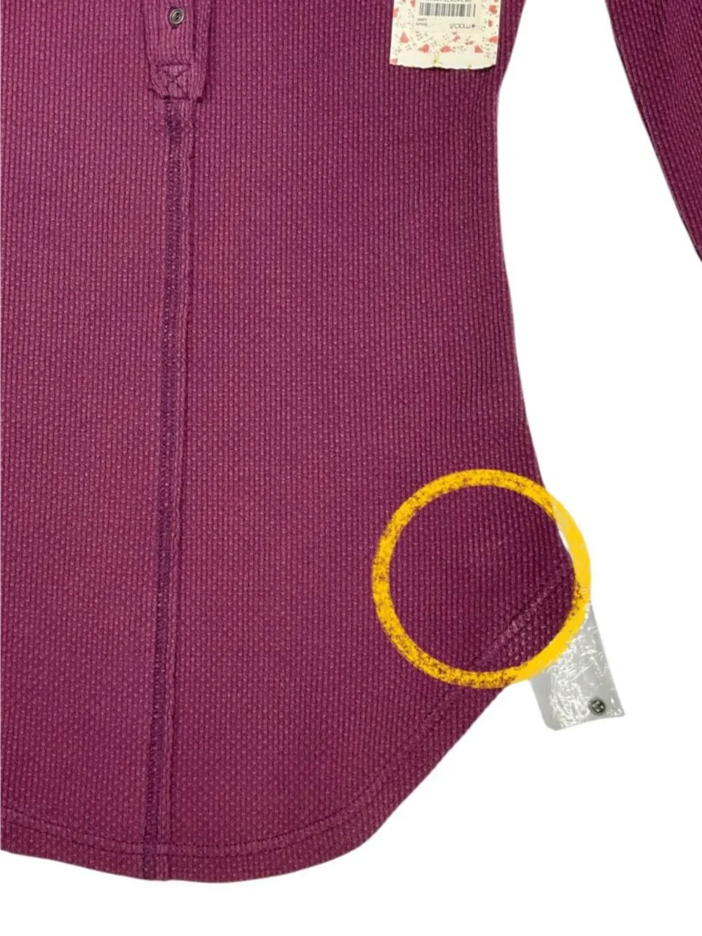 Free People Ski Lodge Sweater Cuff Thermal Shirt S Gypsy Violet Combo Henley